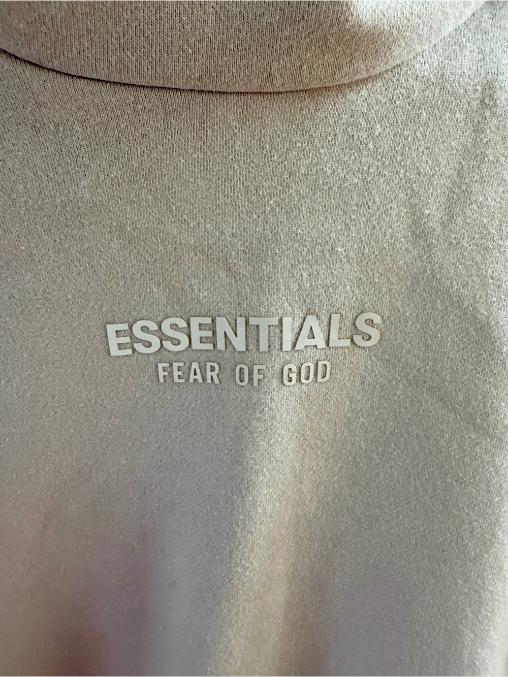 Essentials Pullover Hoodie in Beige with Black Label